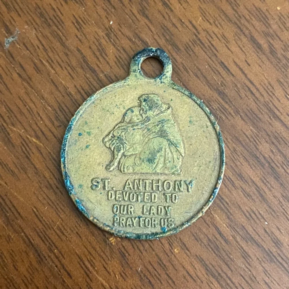 Unbranded St Christopher St Anthony Medal Unisex OS‎ Vintage Brass Tone Pendant
